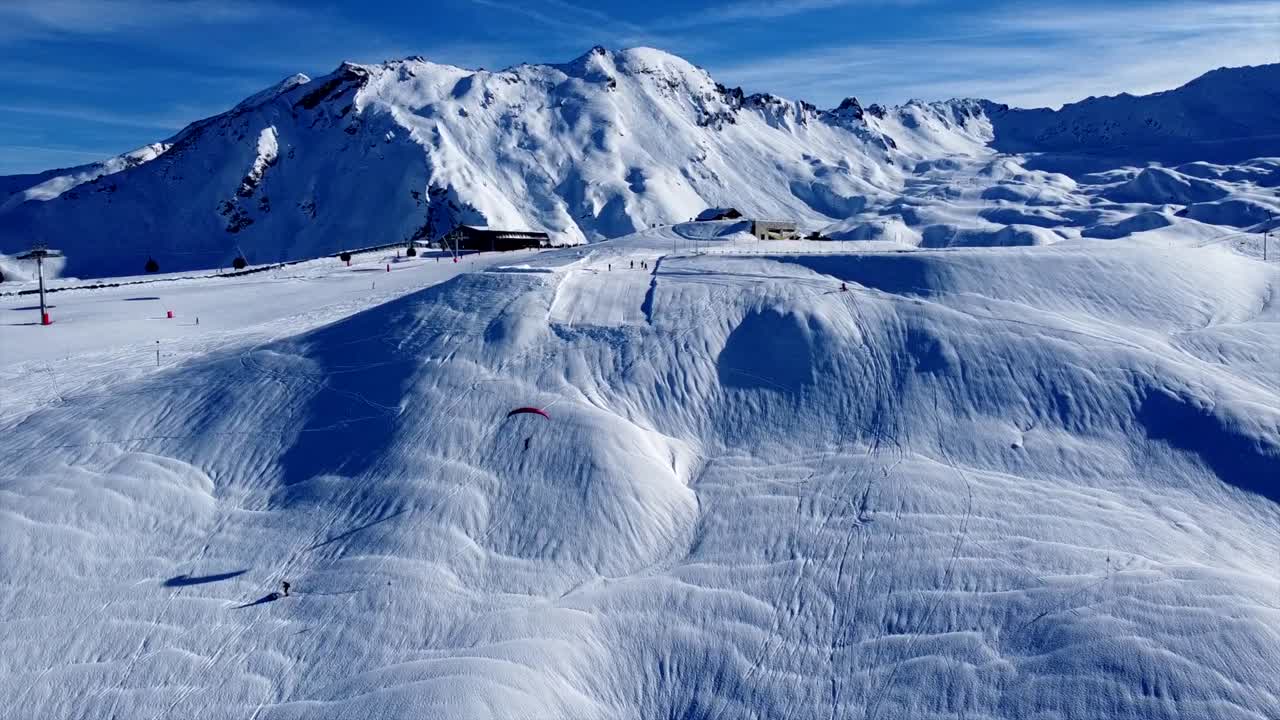 Speedriding in Val D'isere By drone, Ariel shot