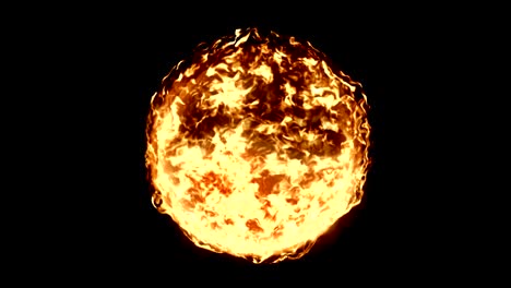 real, ball of flame fire in black background, dangerous flame