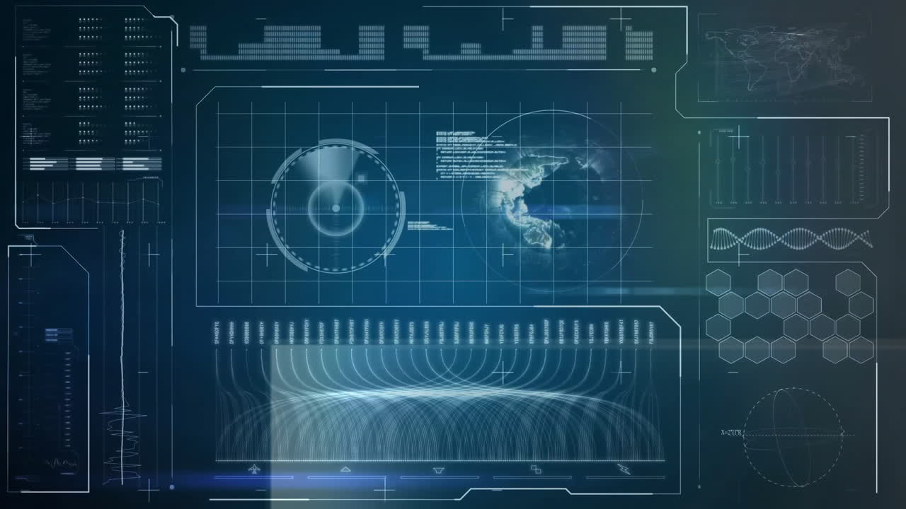 Animation of data processing over globe