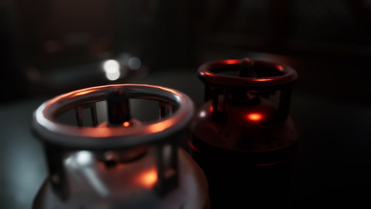 equipo de soldadura cilindro de gas de acetileno con medidores de presión en el tanque de oxígeno