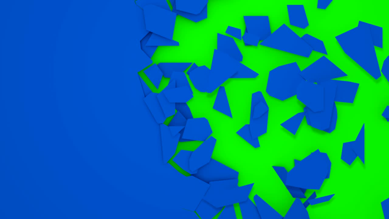 transición animada en bucle de la pantalla verde a la pantalla azul.