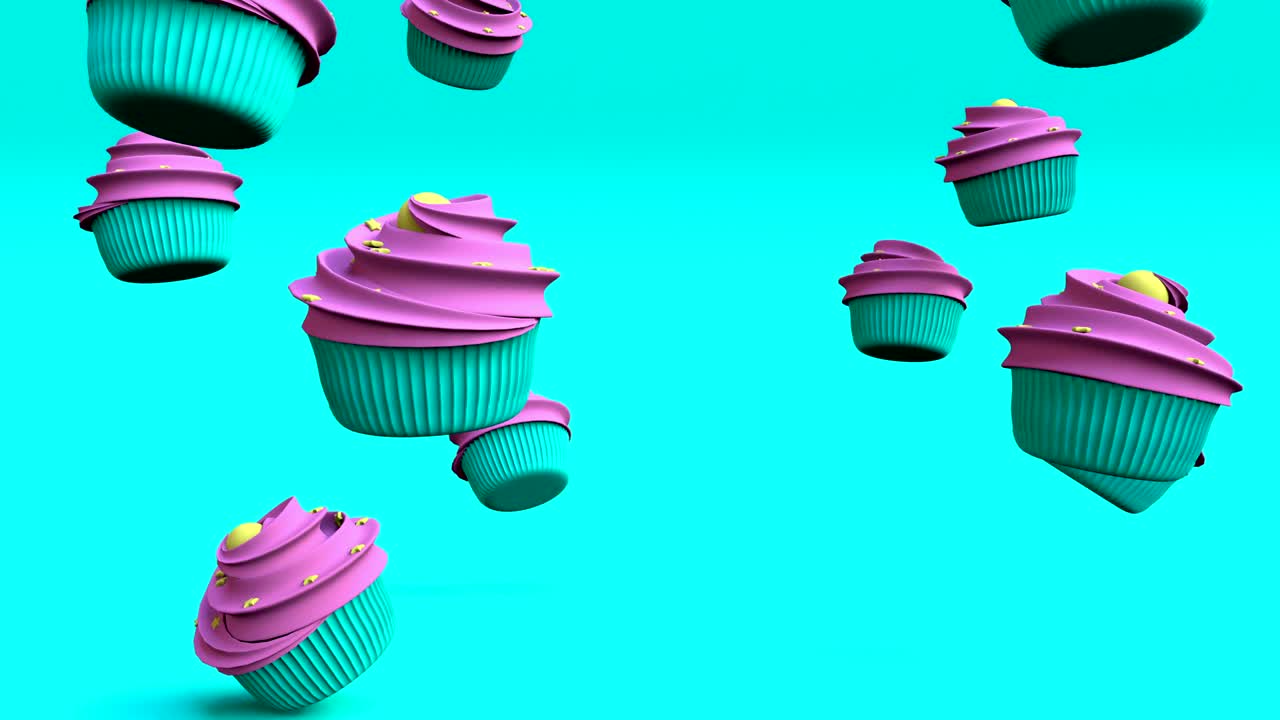 Giostra di cupcake, animazione 4k