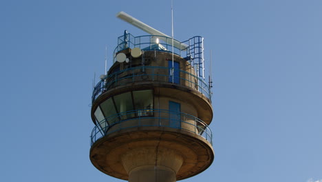 looking up at national coastwatch institution, calshot tower lookout station at calshot spit