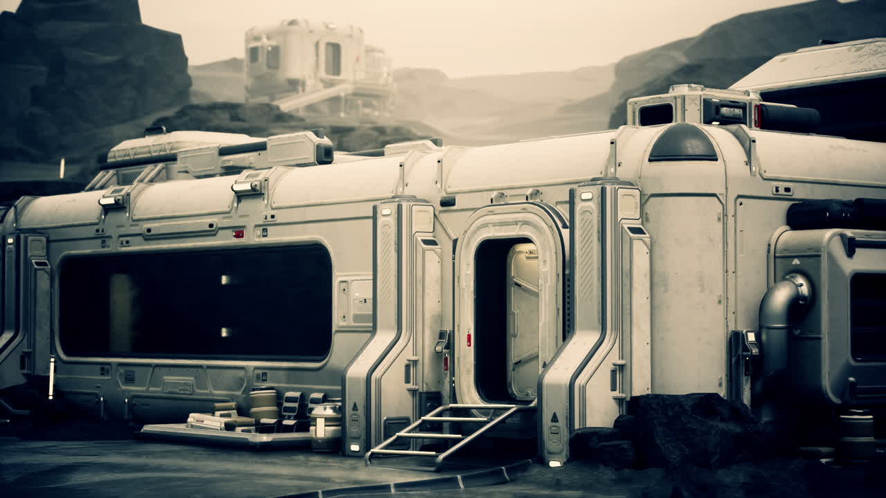 Futuristic spaceship with door