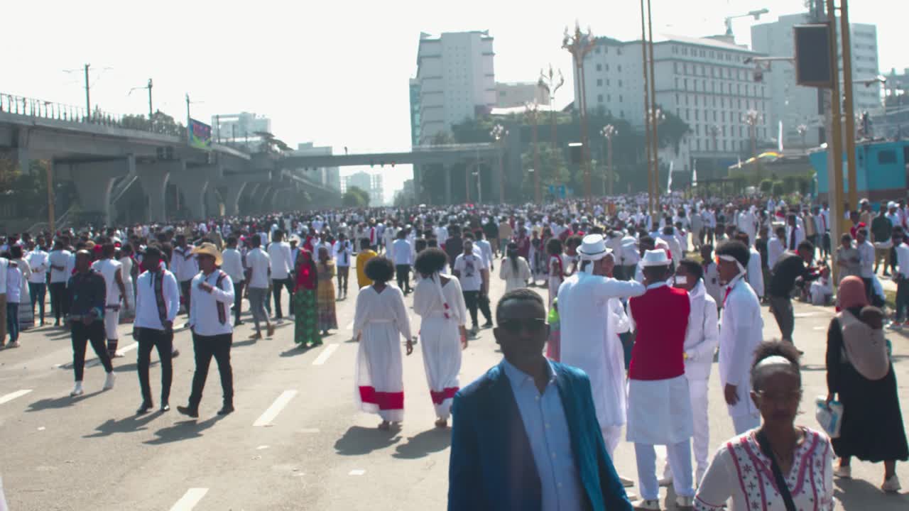 Big gathering in Stadium square in Addis Ababa Ethiopia Irreecha 2024 Celebration