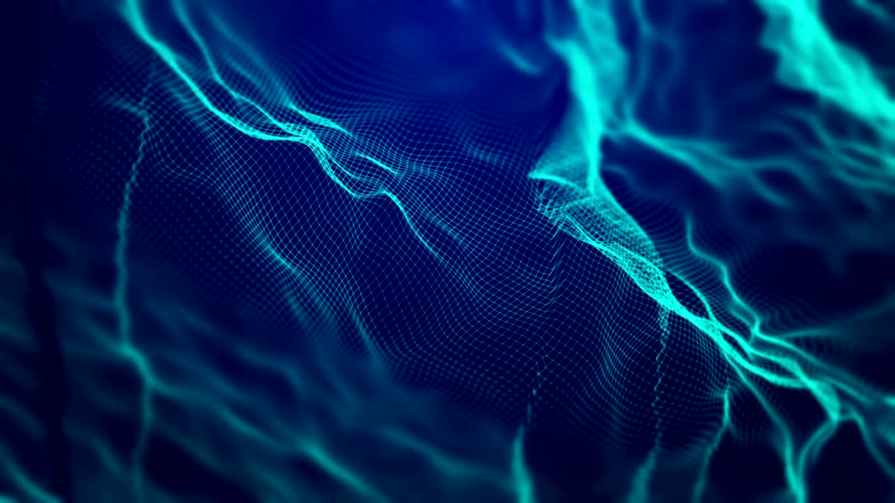 ondas de malla vectorial abstractas de fractal dinámico. bucle de marco de alambre de fondo de introducción de 4k uhd animado.