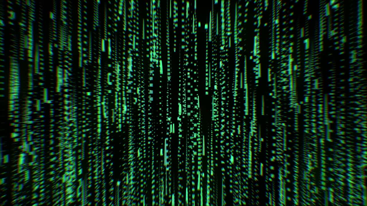 Green Matrix Rain Background 4K