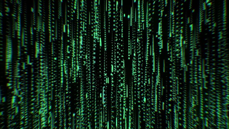 Grønn Matrix-regn bakgrunn 4K