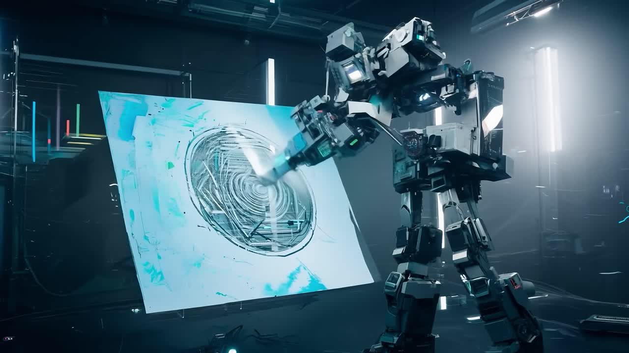 pittura di robot futuristica