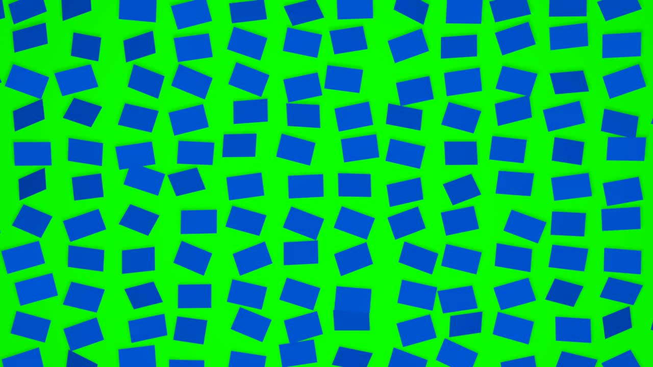 Looped animated transition from green screen to blue screen.