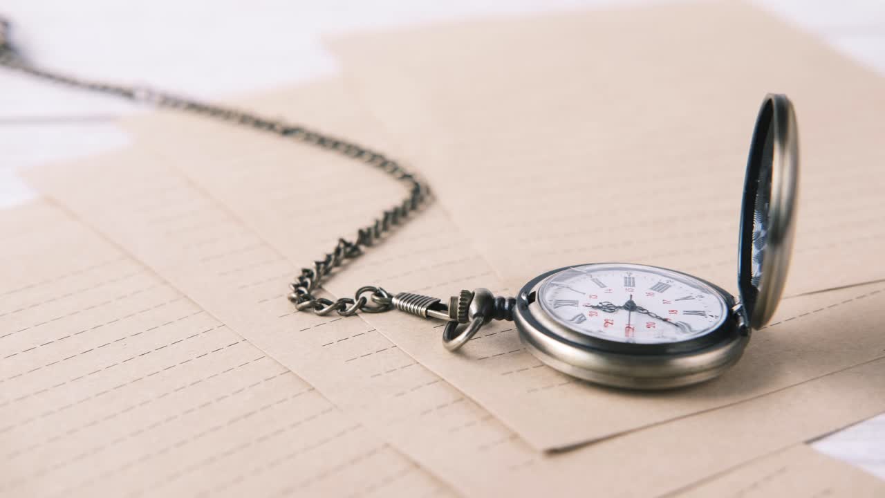 Orologio da tasca su carta a righe