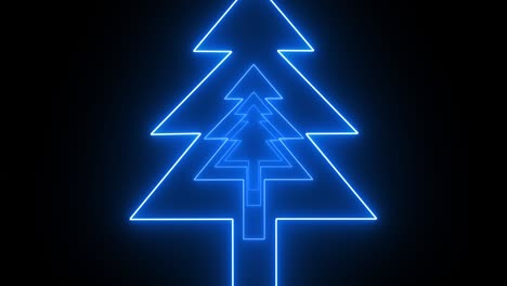 neon christmas trees blinking tunnel seamless looping 3d animation