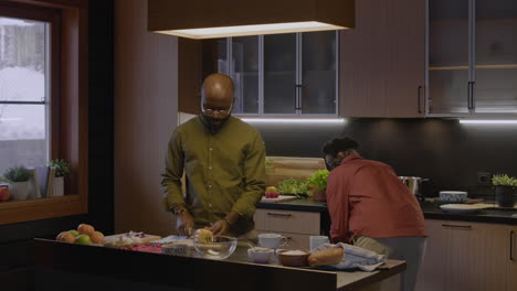 couple cooking in the kitchen