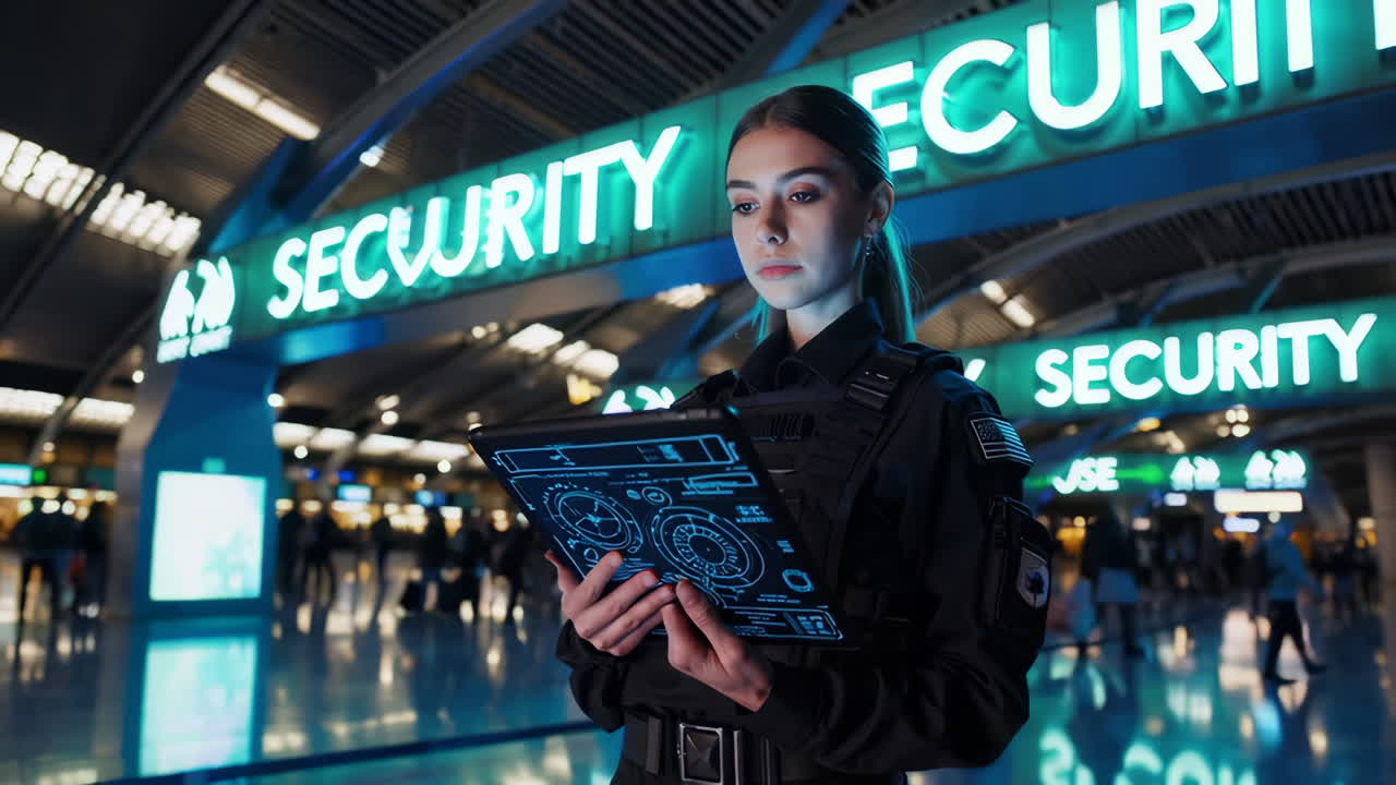 Airport Security Officer Monitoring