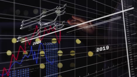 animación del procesamiento de datos financieros