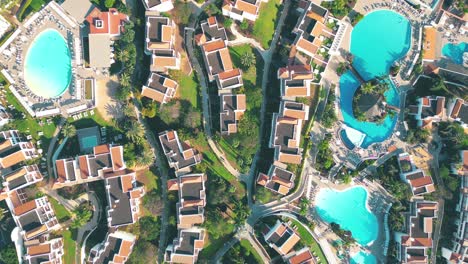 aerial view of a luxury hotel along the coast hotel princess fuerteventura, canary islands, spain