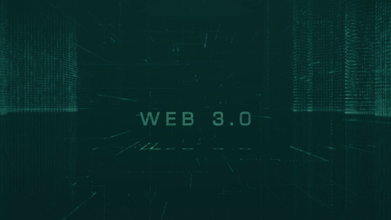abstracto web digital 3.0 ciber ciudad fondo stock video usa, tecnología, elementos en bucle diseño de la ciudad partícula, abstracto, fondos web 3.0