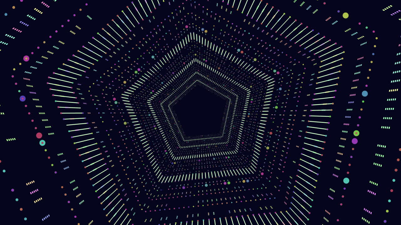 Spiraling monochrome pattern with converging colored lines