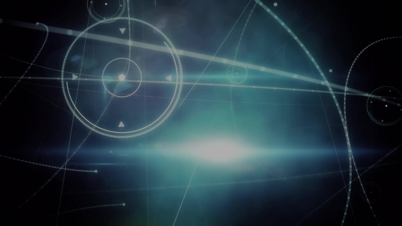 Abstract Digital Network Background with Glowing Light Flares