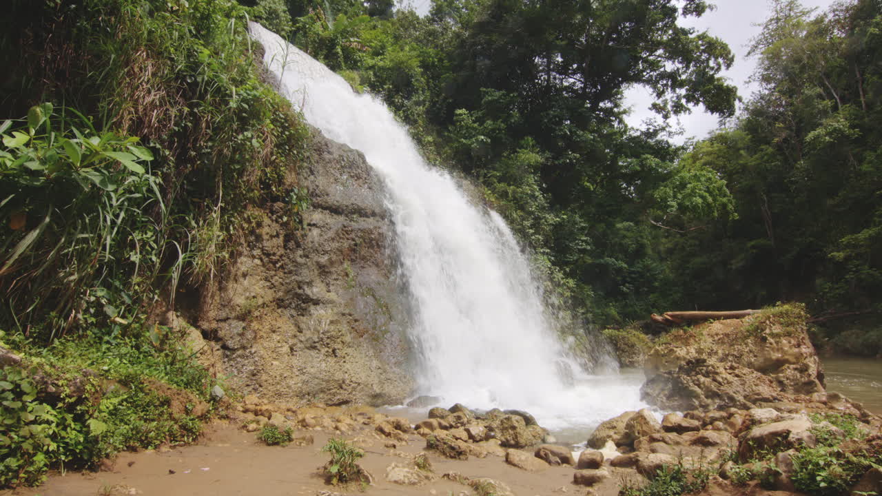 hermoso paisaje selvático de cascada en la selva tropical de puerto rico