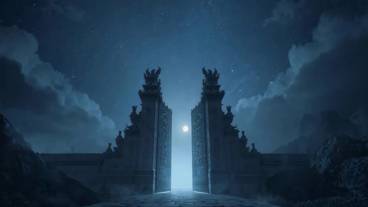 Mystical Gate at Night