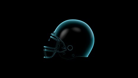 american football helmet rotating loop isolated with luma matte