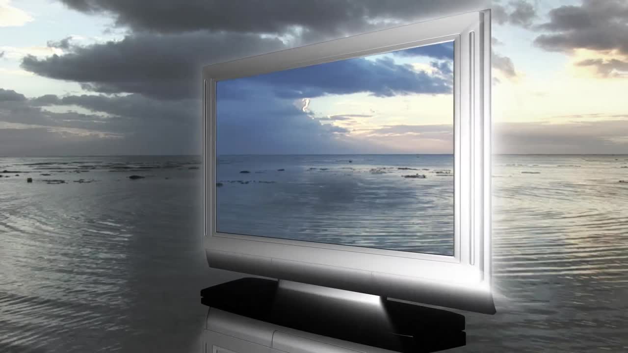 바다 속 의 lcd 텔레비전