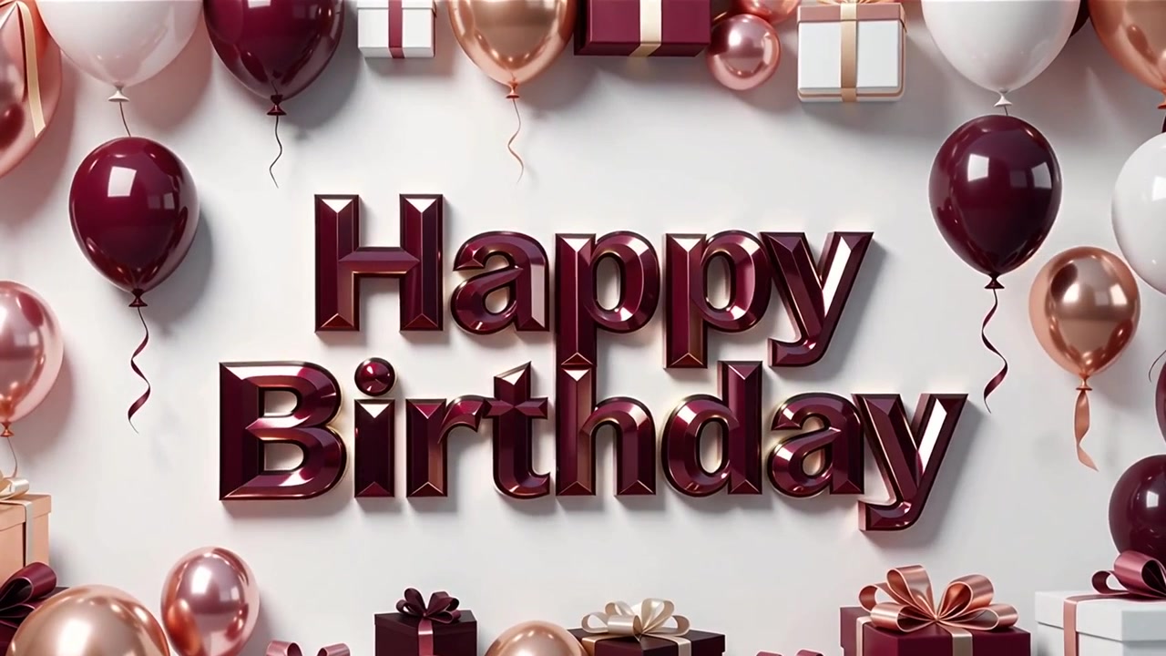 Sfondo di compleanno con palloncini e regali