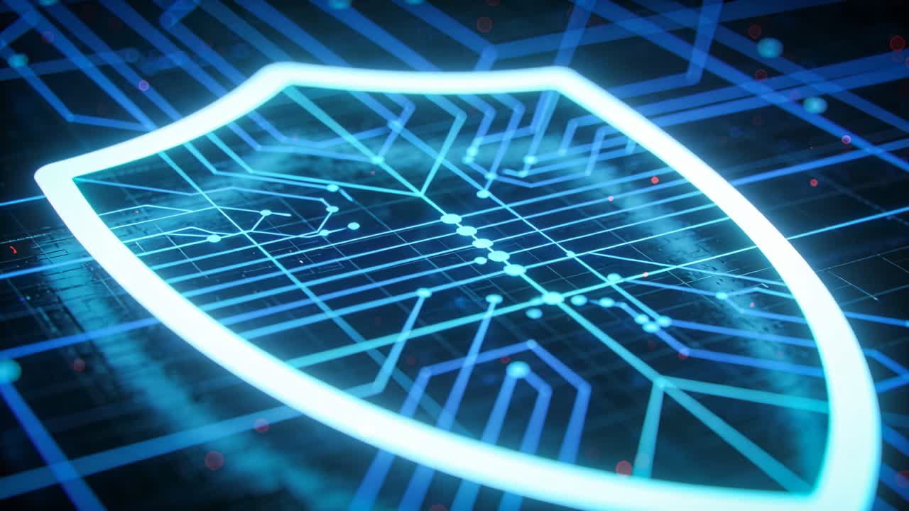 Ricevendo il segnale di avvio, scudo al neon luminoso che si attiva, proteggendo il piano del circuito, pulsante, con LED rossi.