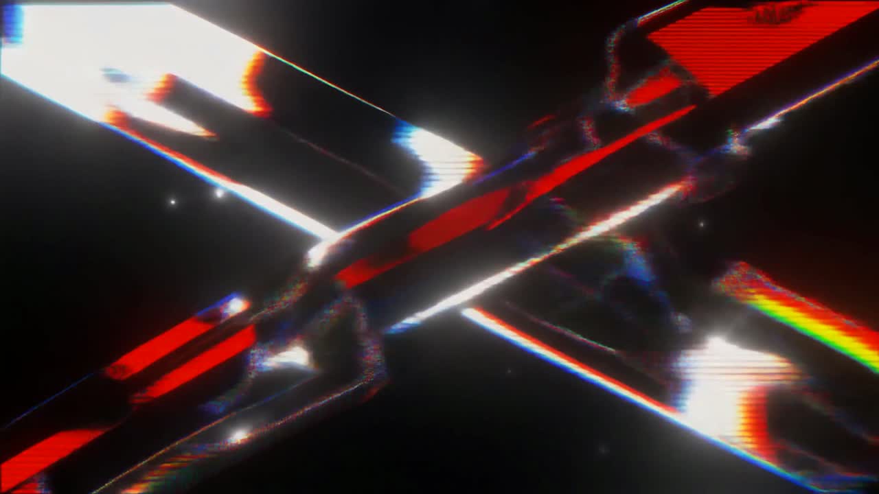 Effetto glitch dinamico con forme geometriche colorate