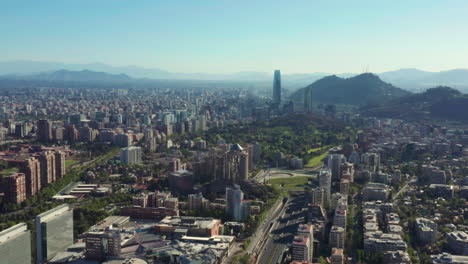 aerial view of santiago city in chile