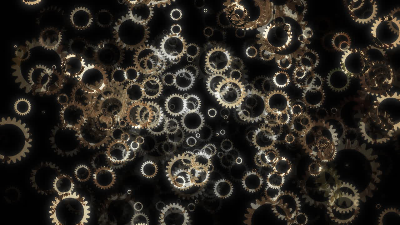 Abstract Background of Floating Gears and Cogs