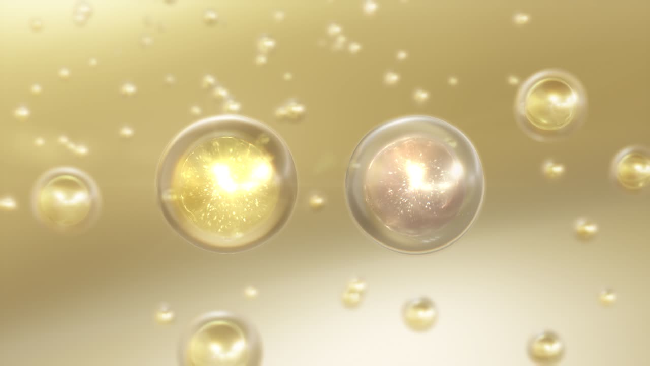 물 속의 다양한 공기 거품의 아름다운 매크로 입니다.