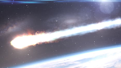 meteor impact on earth from space