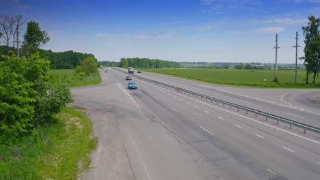 luxury audi drive on highway. audi e-tron goes on out of town