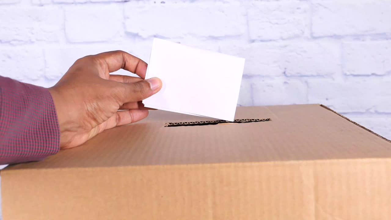 Person voting in an election