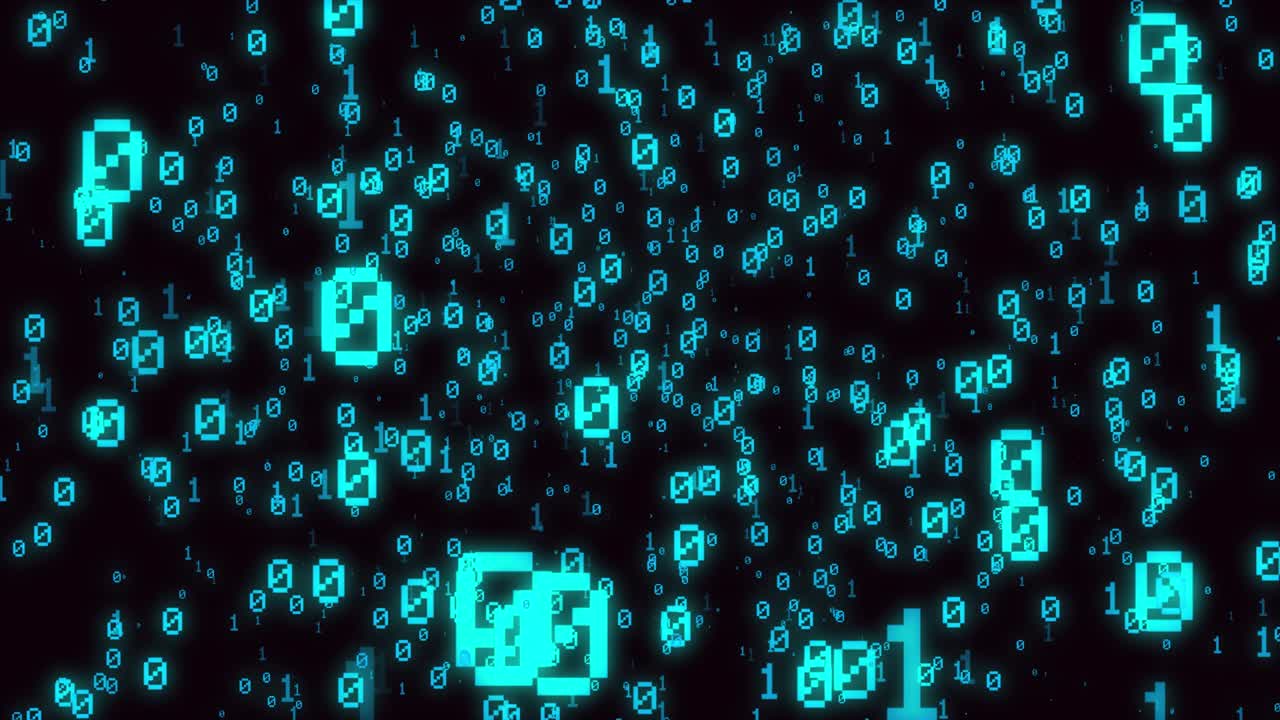 datos binarios digitales azules (en bucle)