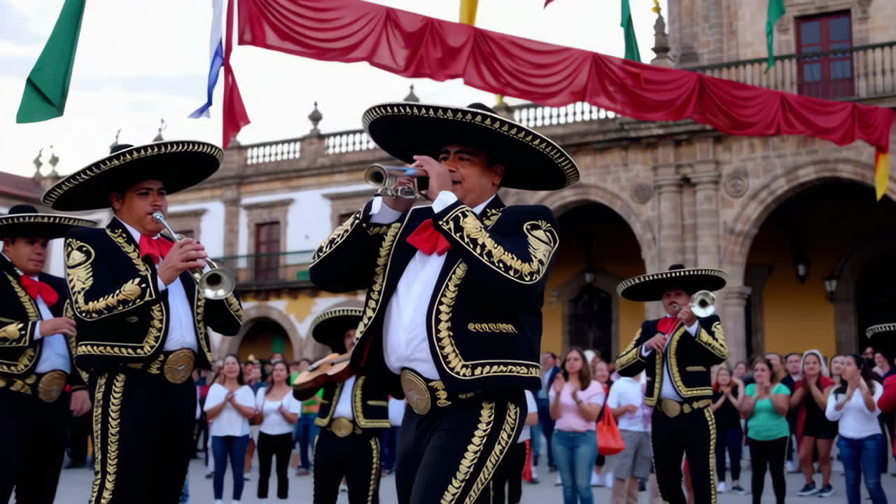 Mariachi Band Performance in a Public Square
