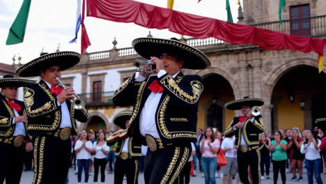 mariachi band performance in a public square