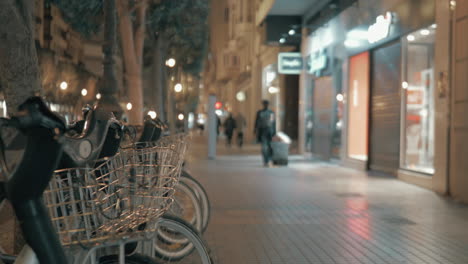 bikes for share in the street of night city