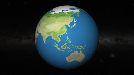 animation of earth rotating and zooming into manila