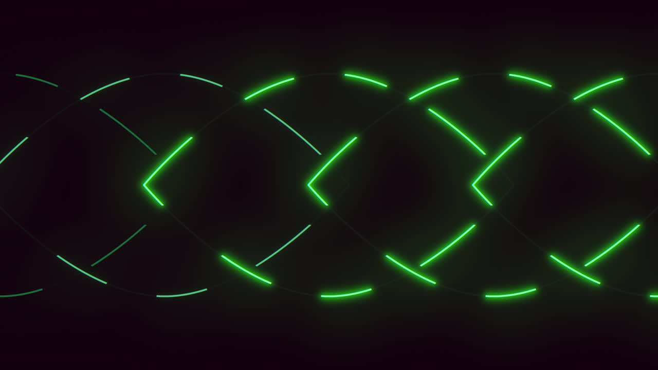 Glowing green zigzag pattern against a black background