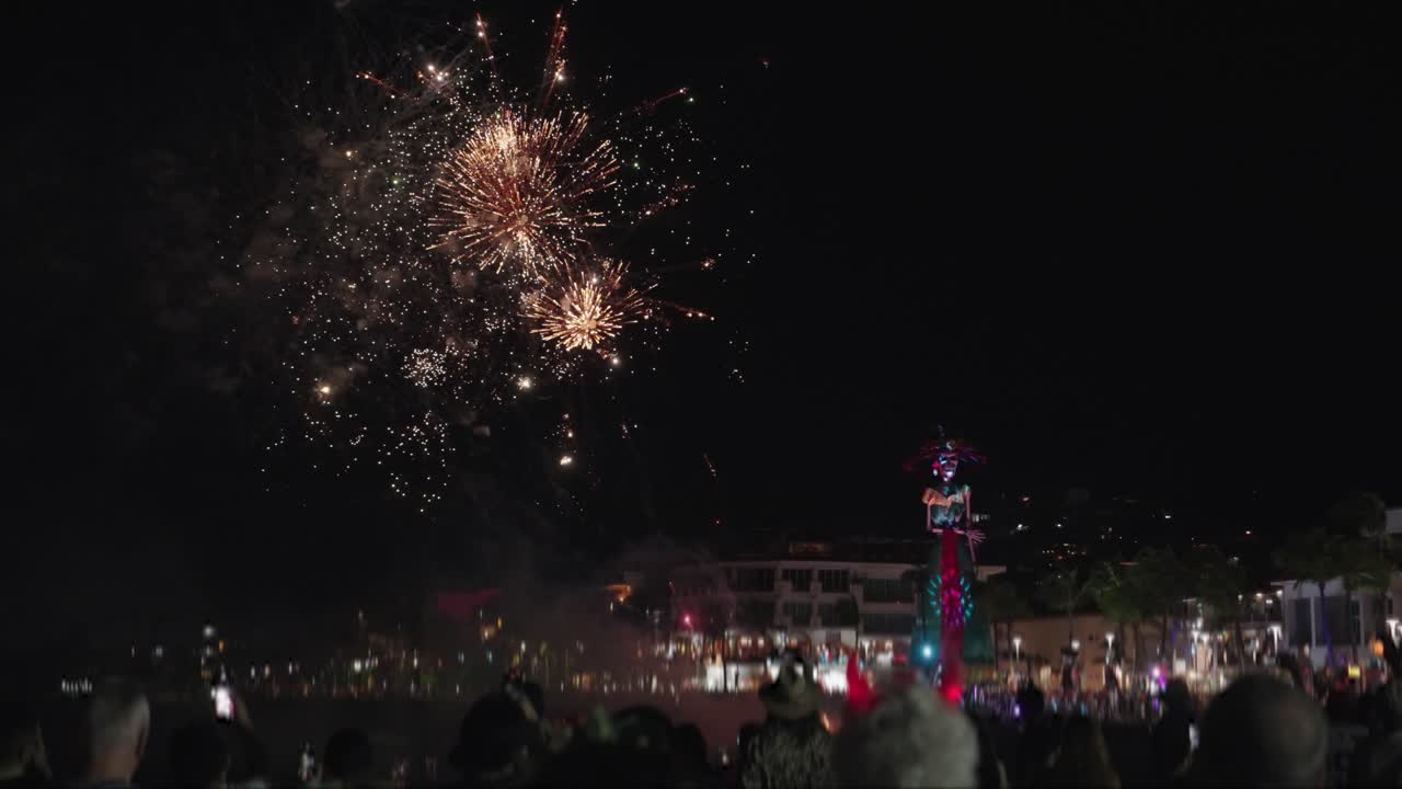 Fireworks display during Day of the Dead celebration