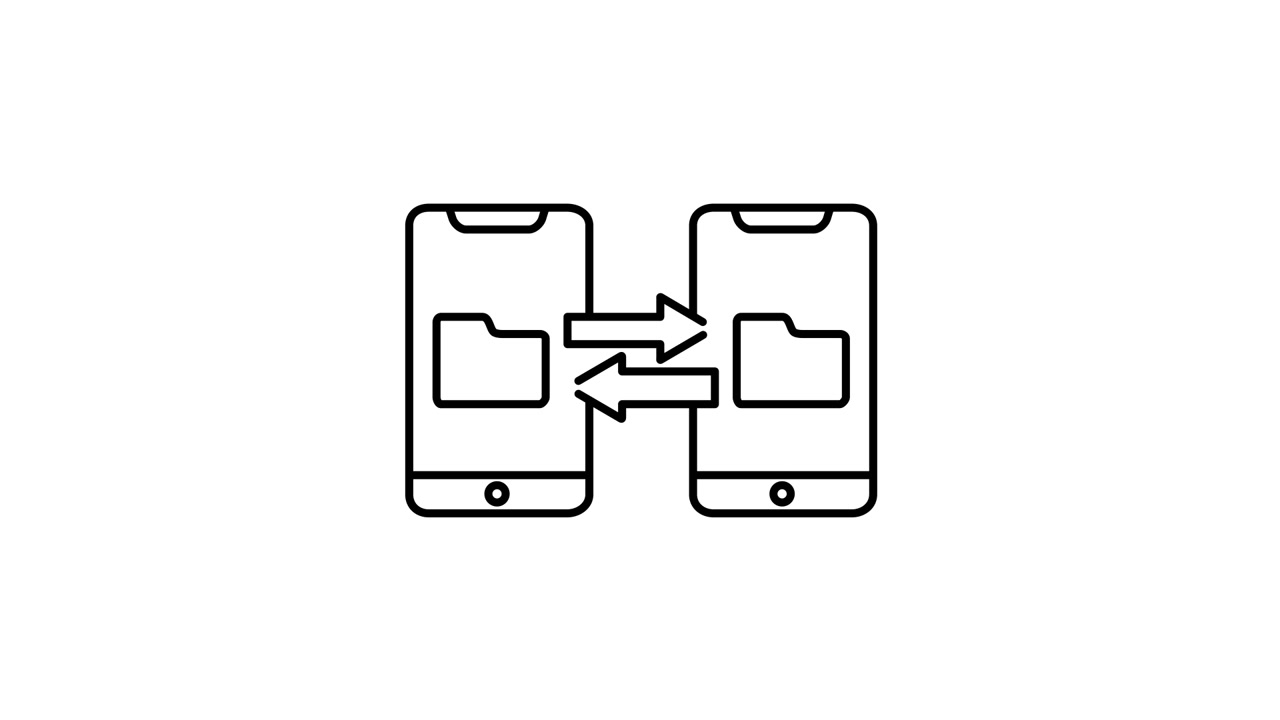 Animated Icon of Data Transfer Between Two Mobile Phones