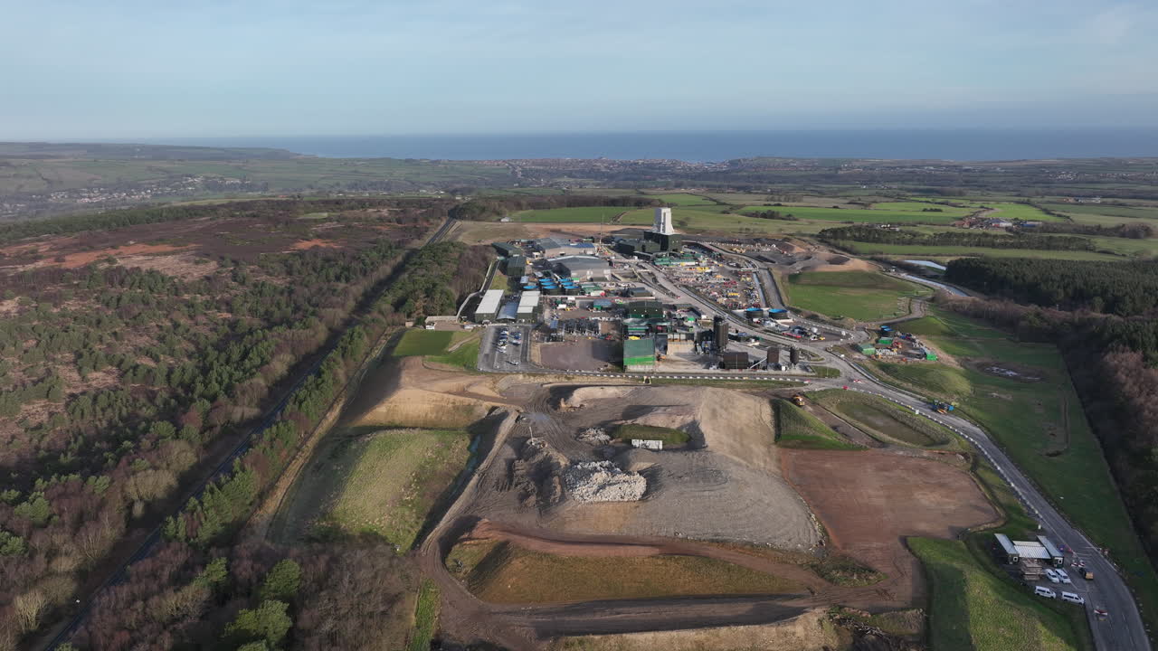 mina de carpintería angloamericana, sirius, mineral de polihalita - 4k prores 422 - rotación de drones - febrero de 2023