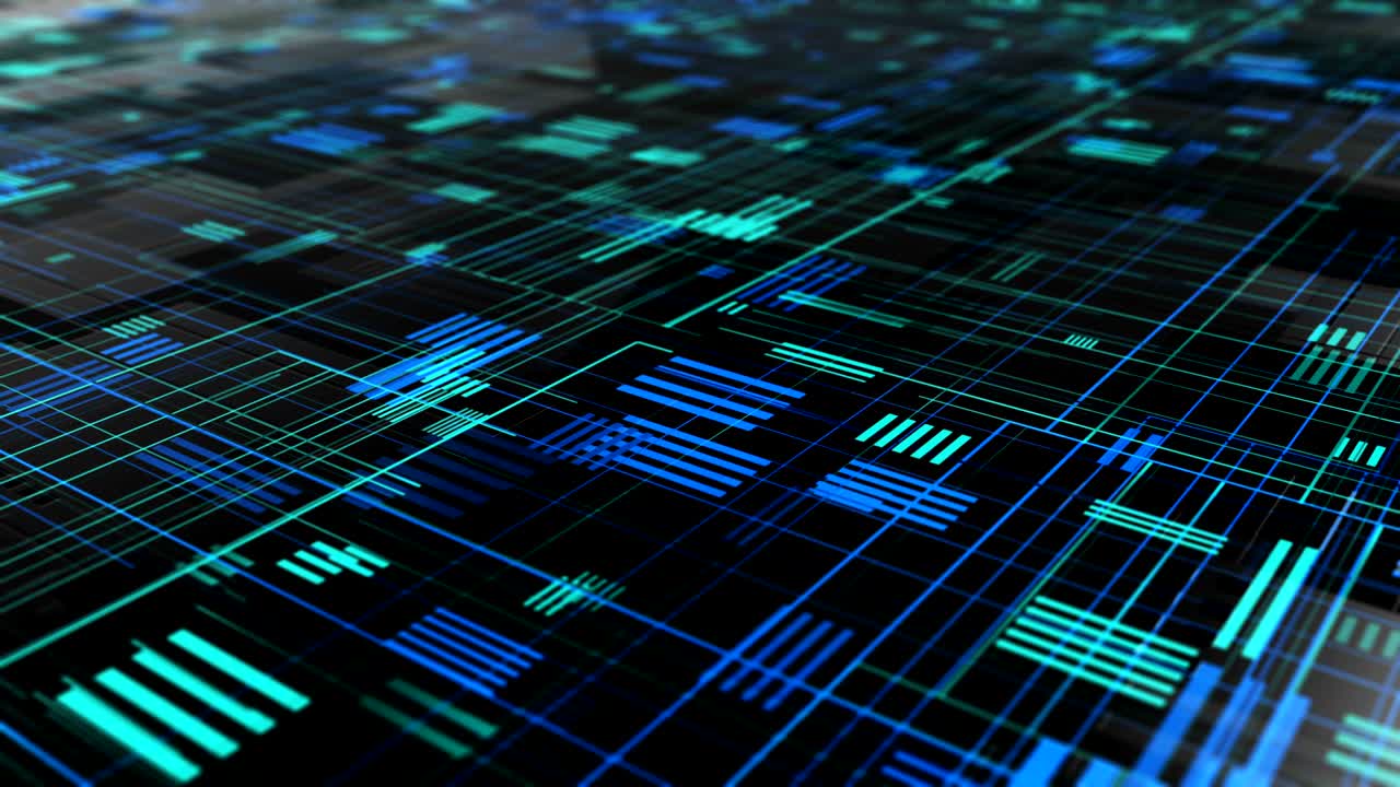 fondo de tecnología digital de alta tecnología abstracta. animación 3d de bucle sin costuras.