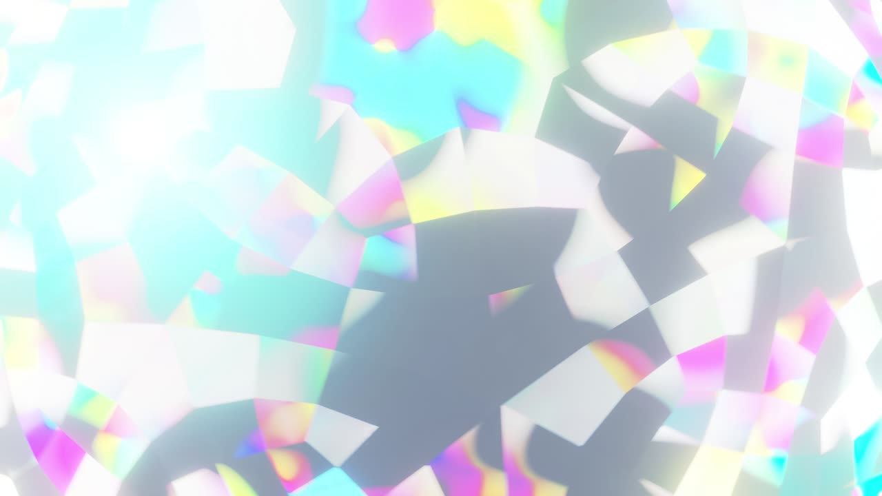 럭셔리 보석, 반이는 다이아몬드, 루프, 다채로운 칼레도스코프, 원활한 루프, 빛나는 회전 크리스탈