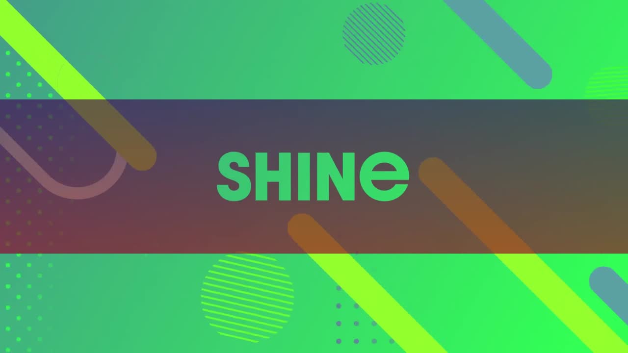 초록색의 다채로운 트레일 위에 반 ⁇ 이는 텍스트의 애니메이션