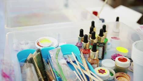 art supplies and colors for crafting or painting