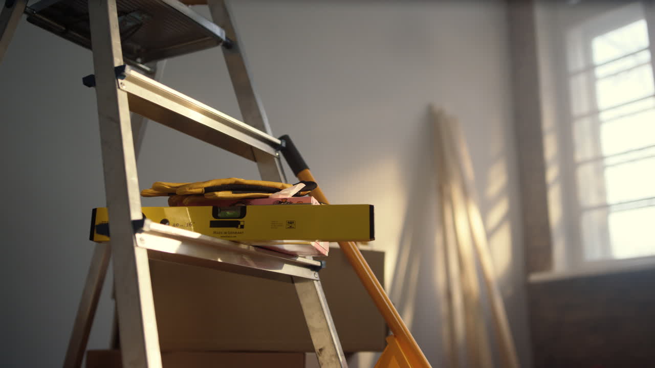Tools for house renovation indoors. Interior apartment improvement maintenance.